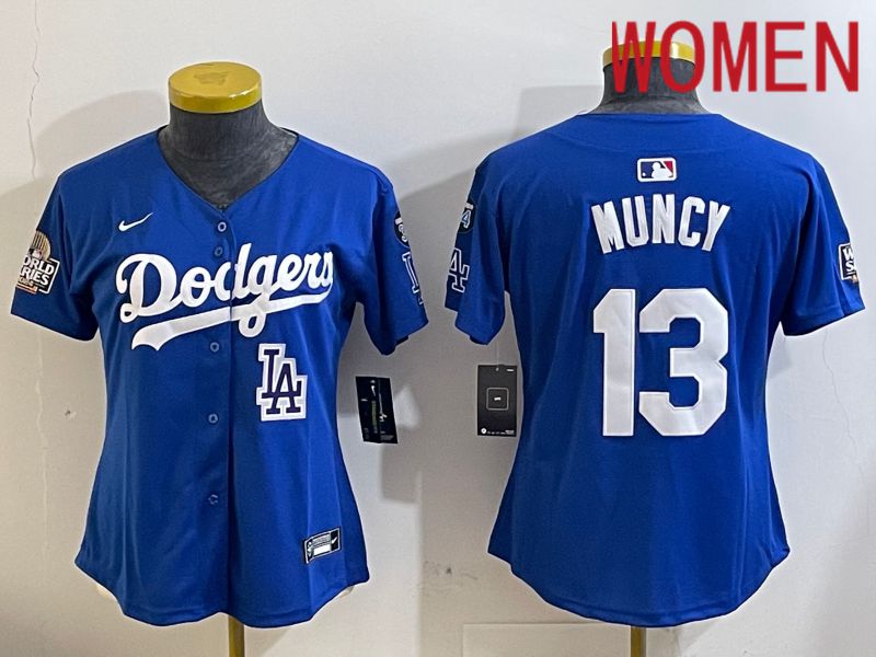 Women Los Angeles Dodgers #13 Muncy Blue Game 2024 Nike MLB Jersey style 112110->women mlb jersey->Women Jersey